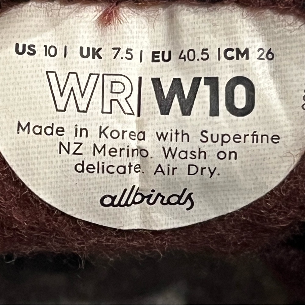 Allbirds Burgundy Wool Runners Running Shoes Sneakers - Picture 8 of 9